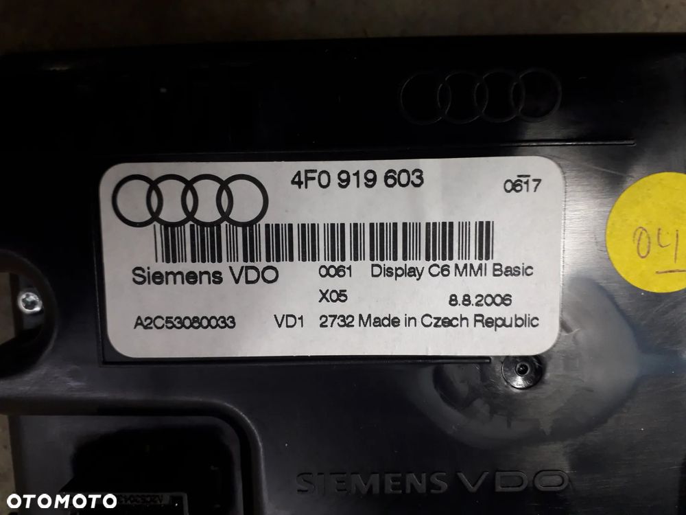 wyświetlacz radia mmi 4F0919603 A6 C6 2.0 2.4 - 2