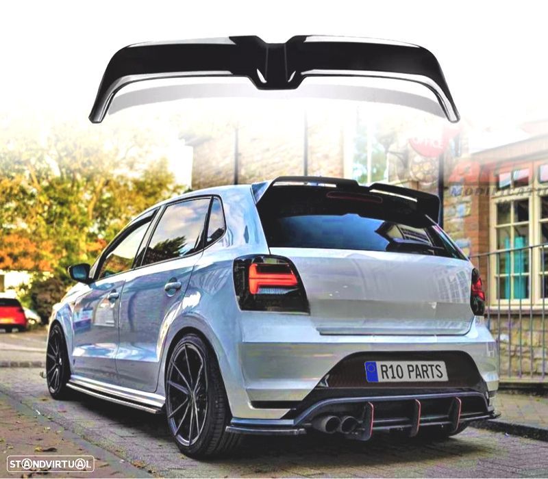 AILERON SPOILER VOLKSWAGEN VW POLO MK5 GTI 10-13 LOOK OETTINGER PRETO BRILHANTE - 1