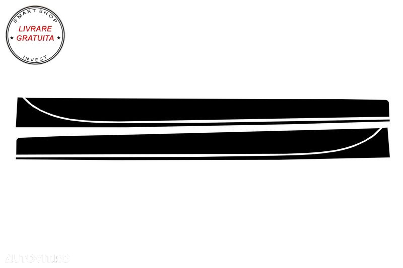 Stickere Laterale Negru Mat BMW Seria 3 F30 F31 (2011-up) M-Performance Design Neg- livrare gratuita - 3