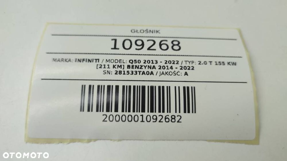 GŁOŚNIK BOSE 5635052700 281533TA0A INFINITI Q50 BOSE - 5