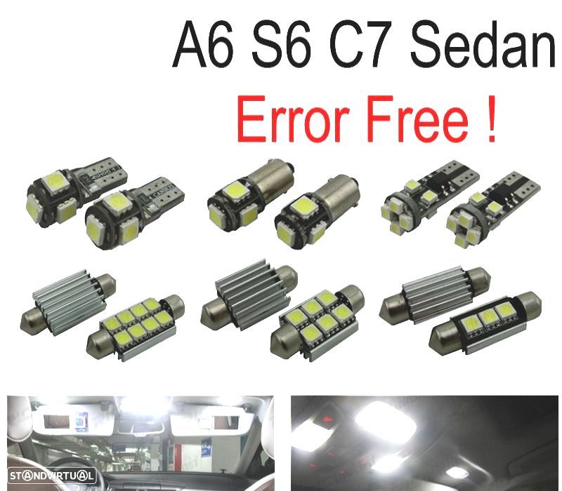KIT COMPLETO 16 LAMPADAS LED INTERIOR PARA AUDI A6 S6 RS6 C7 SEDAN 12-17 - 1