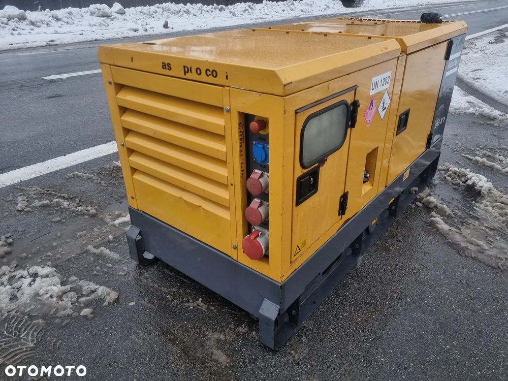 Atlas Copco QAS 30 KVA Agregat Generator wyciszony. Perfekcyjny stan! Silnik Kubota 4cylindry. Prądnica PARTNER Import Norwegia! Zadbana maszyna Serwisowana w DEKRA do końca - 5