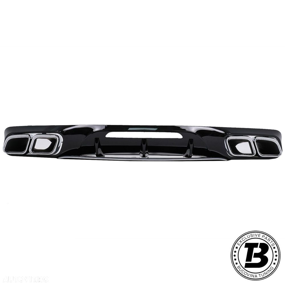 Difuzor Bara Spate Cu Ornamente Evacuare compatibil cu Mercedes CLS W218 X218 AMG 63 Design - 1