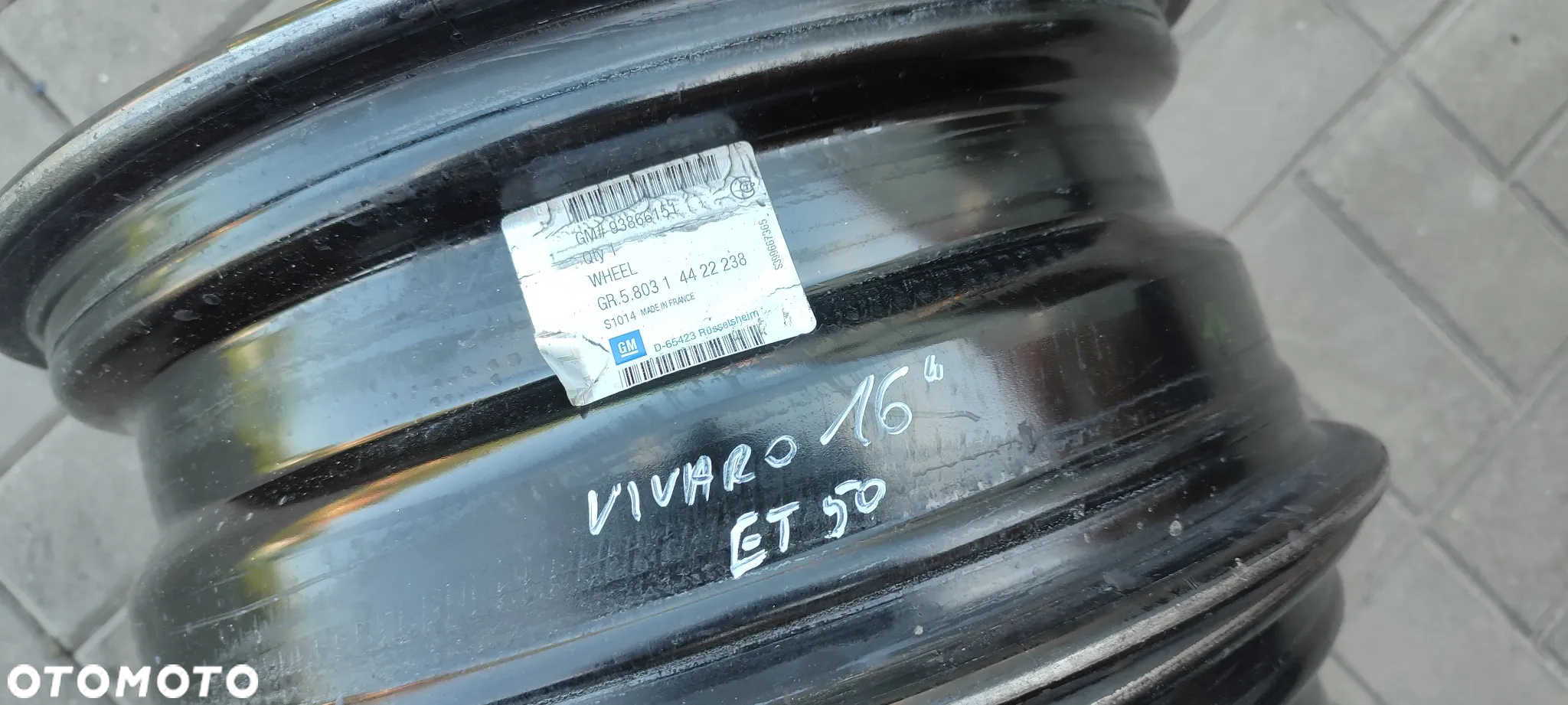 FELGI STALOWE 5x114,3 6Jx16 CALI ET50 RENAULT TRAFIC III VIVARO B TALENTO PRIMASTAR KOMPLET 4 SZTUKI - 9