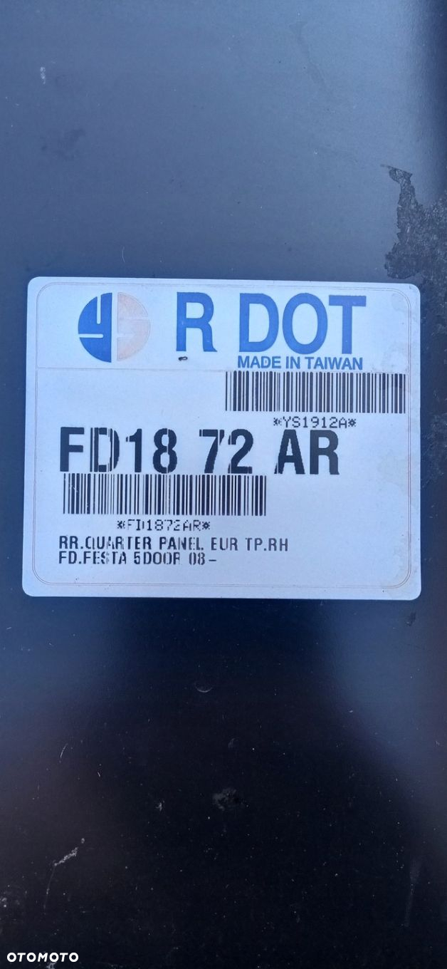 FORD FIESTA MK7 5D 08- BŁOTNIK POSZYCIE ĆWIARTKA PRAWY TYŁ - 6