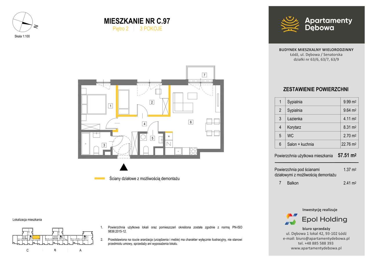 3 pokoje Górna - Górniak -gotowe od dewelopera - Dębowa - ok. 57 m2