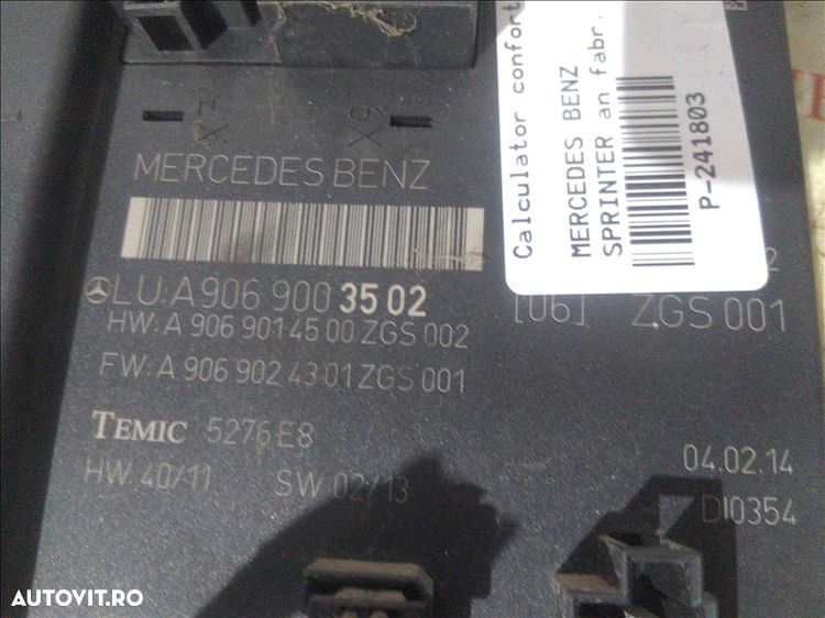 calculator confort mercedes benz sprinter an fabr. 2014 - 1