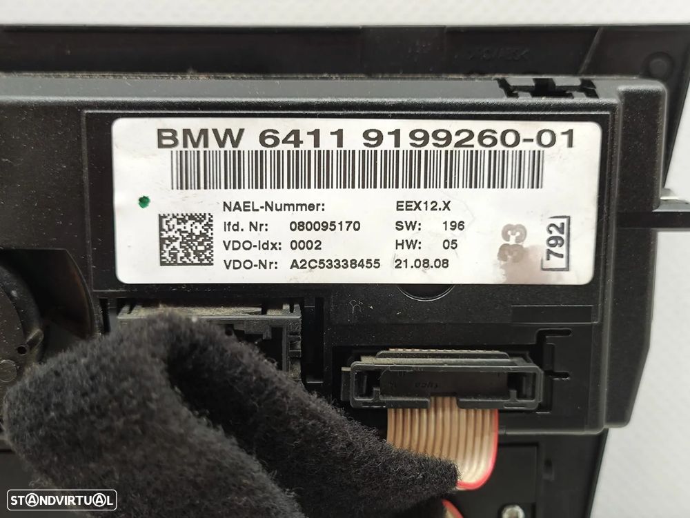 .Climatronic Sofagem Digital Ar Condicionado AC BMW Serie 1 E81 3 Portas E82  E88 E87 5 Portas Serie 3 E90 Sedan E91 Carrinha E92 Coupe E93 Cabrio - 2