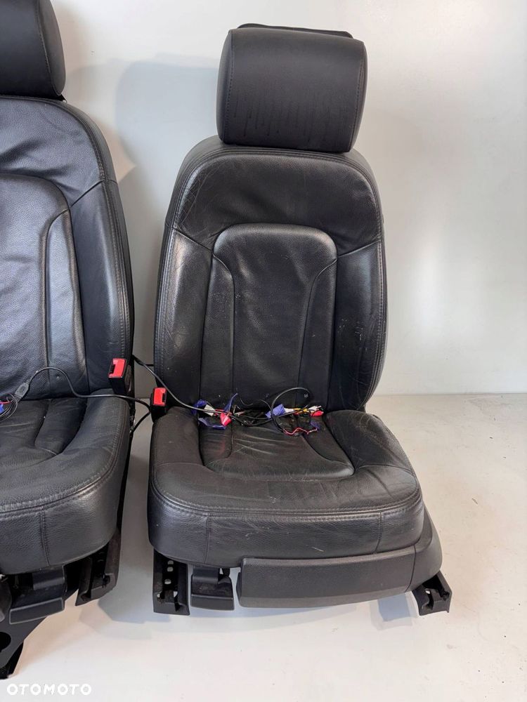 Audi Q7 4L 2009 Komplet Fotele SKÓRA CZARNA Z EKRANAMI GRZANE SCHOWKI - 4