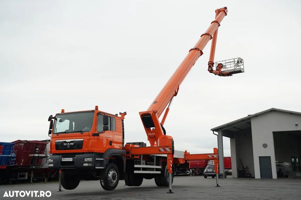 MAN TGM 18.290 / 4x4 / BRAȚ CU COLIVIE / ÎNĂLȚIME DE LUCRU 46M / MANUALĂ - 10