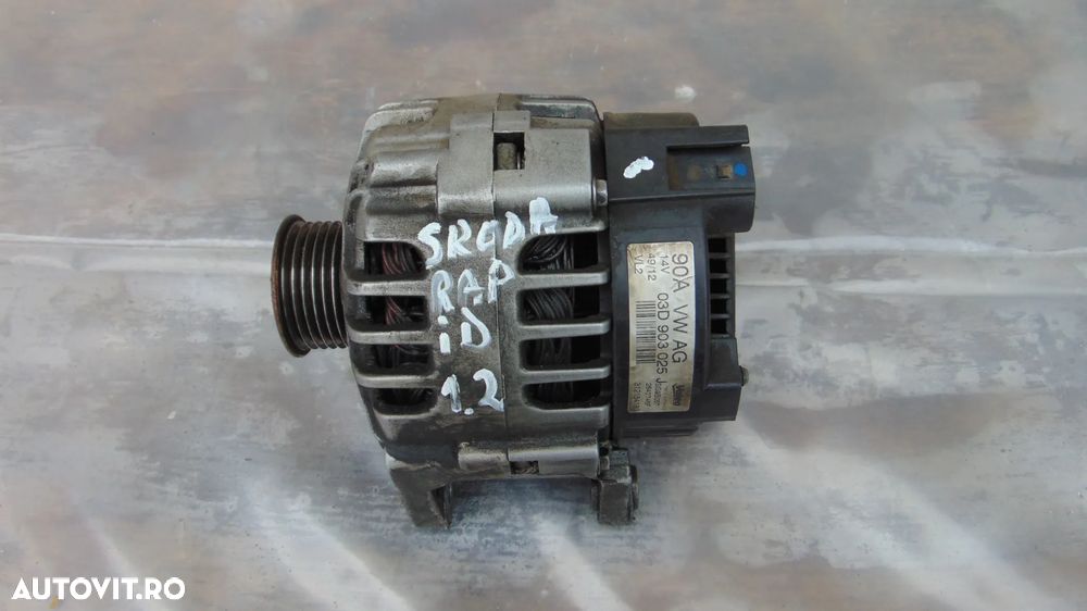 Alternator Skoda Rapid,Polo,Fabia2 Ibiza 1.2 benzina 90A An 2013 COD 03D903025J - 2