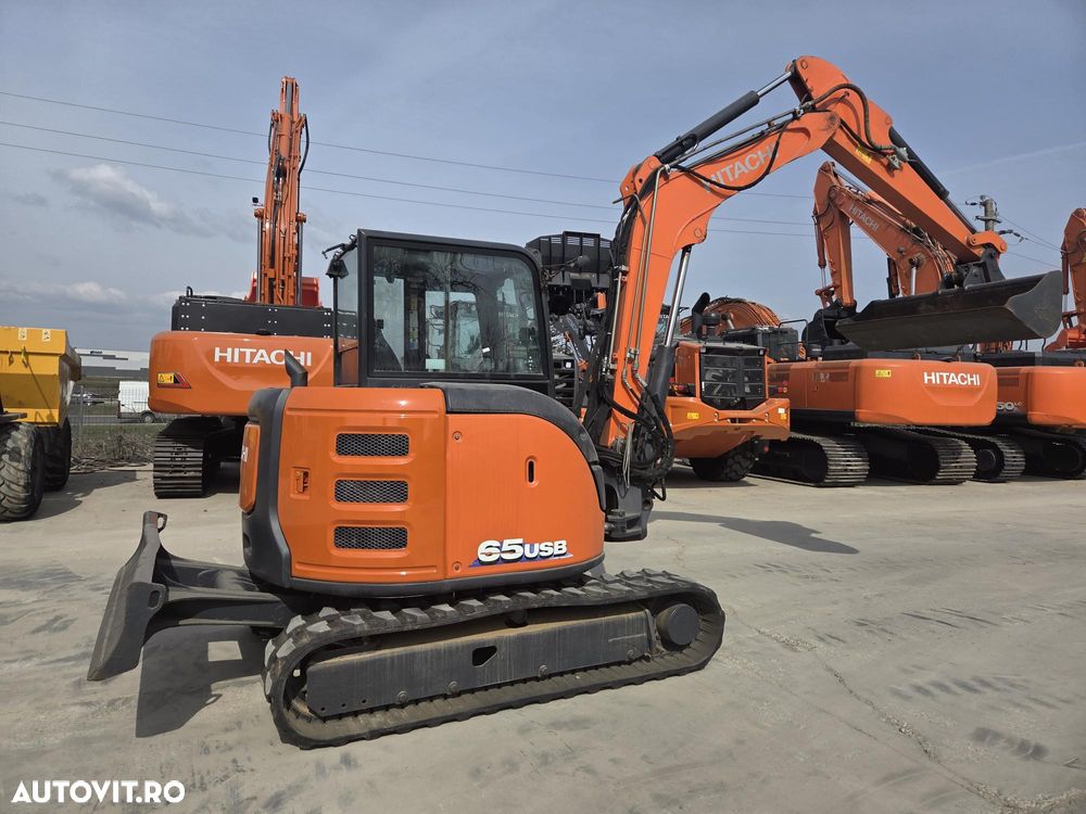 Hitachi ZX65USB-6, 2019, 2.006h, 6,5 TONE, CUPLA RAPIDA+2 CUPE EXCAVARE NOI+1 cupa taluz, inst picon pe brate, instal hidr rotire pe brate, LAMA NIVELARE, ad sapare 4,5m, ridica 4t, AC, posibilitate leasing-PROMOTIE 41900EUR+Tva - 19