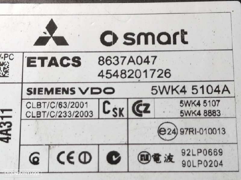 MODULO ELECTRONICO SMART FORFOUR 2004 -4548201726 - 1