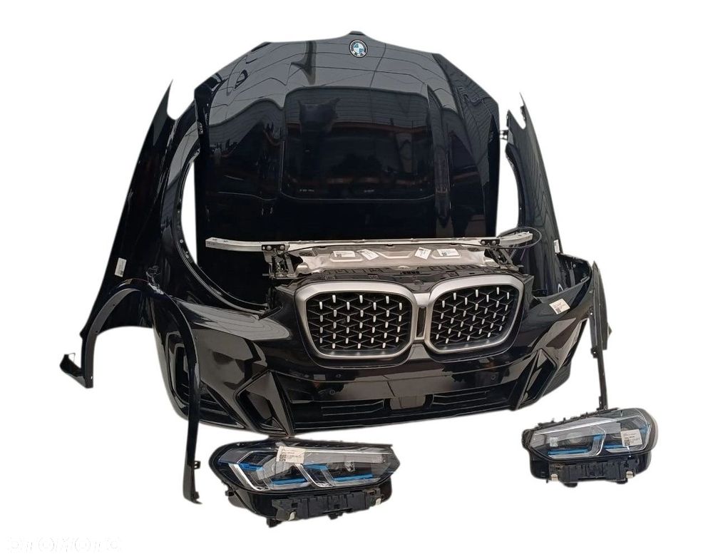 Maska zderzak wzmocnienie chłodnice lampy sierpy błotniki BMW X3 G01 BMW X4 G02 Black Sapphire Metallic 475 - 2