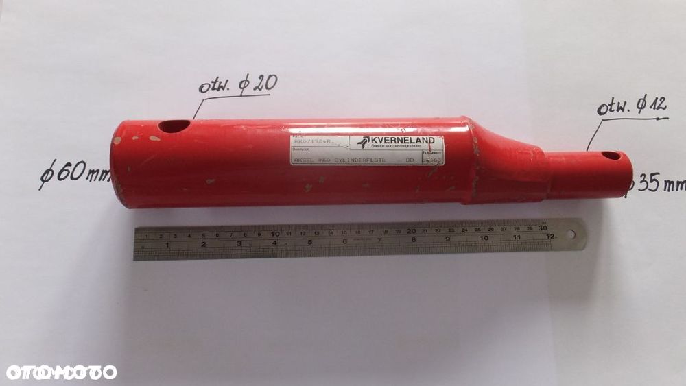 Wałek oś siłownika obrotu pługa Kverneland z głowicą 160 i 110 modele EG, ED, LS, LB, LD, VD - 2