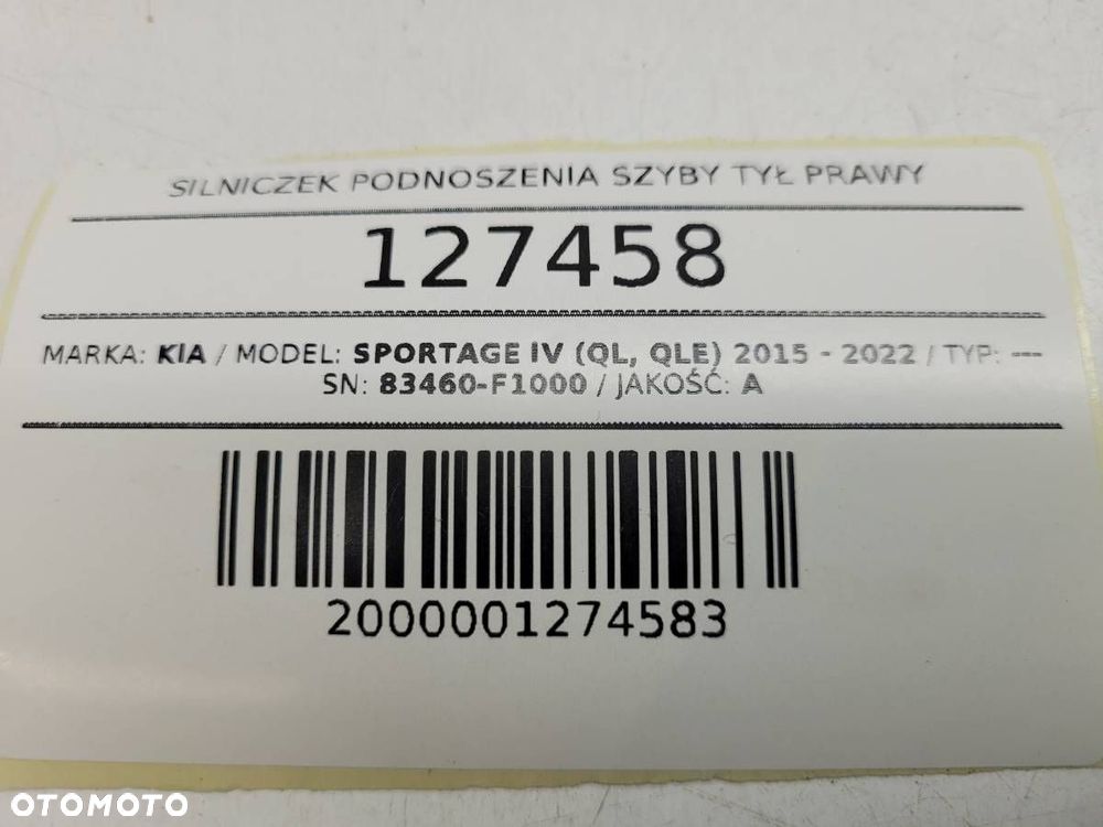 SILNICZEK SZYBY TYŁ PRAWY SPORTAGE IV 83460-F1000 - 5