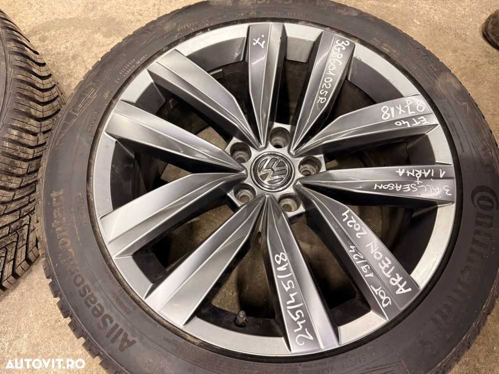 Set jante aliaj VW ARTEON an 2024 cu cauciucuri 245/45R18 si senzori presiune - 2
