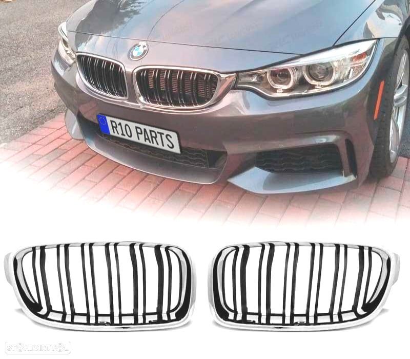 GRELHAS BMW F30 F31 LOOK M3 PRETO CROMADO - 1