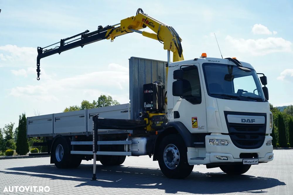DAF LF 250 / 4X2 / LIVRARE - 7.3 + HDS HYVA HB 150X -E3 / RADIOCOMANDĂ / ROTATOARE / MAX. CAPACITATE DE RIDICARE: 5200 KG / EURO 6 - 8