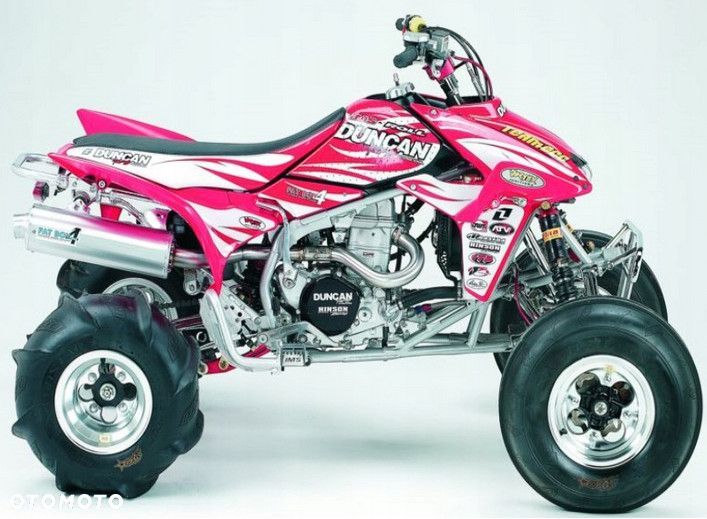 NAKLEJKI + POKROWIEC HONDA TRX450R DR/ONE BIAŁO/CZERW - 1