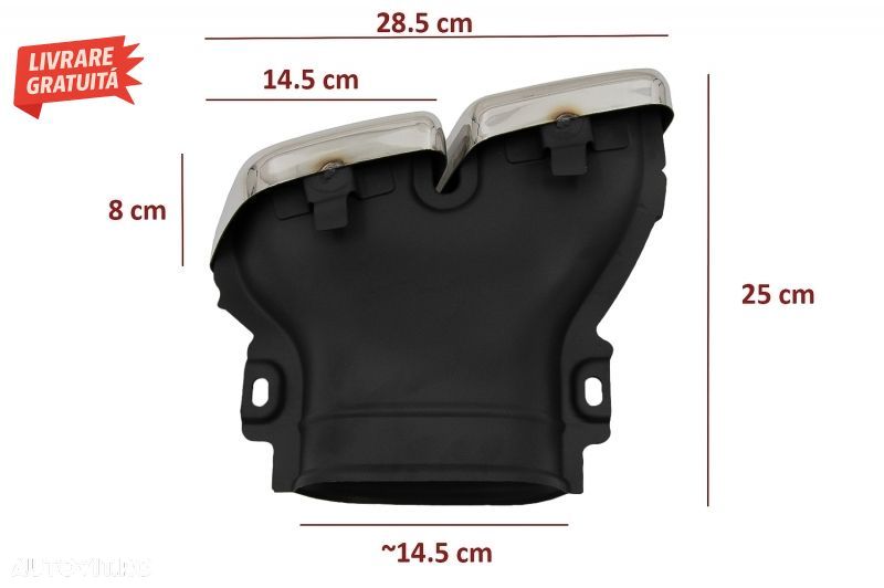 Difuzor Bara Spate cu Ornamente tobe Crom Mercedes E-Class W213 (2016-2019) E63 De- livrare gratuita - 8