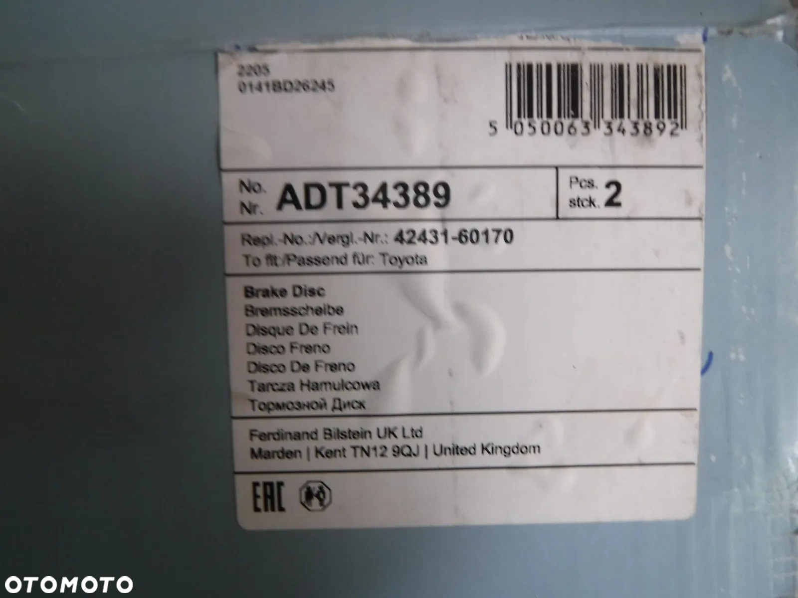 toyota land cruiser 80 j8 tarcze hamulcowe tył tylne nowe  adt34389 - 2