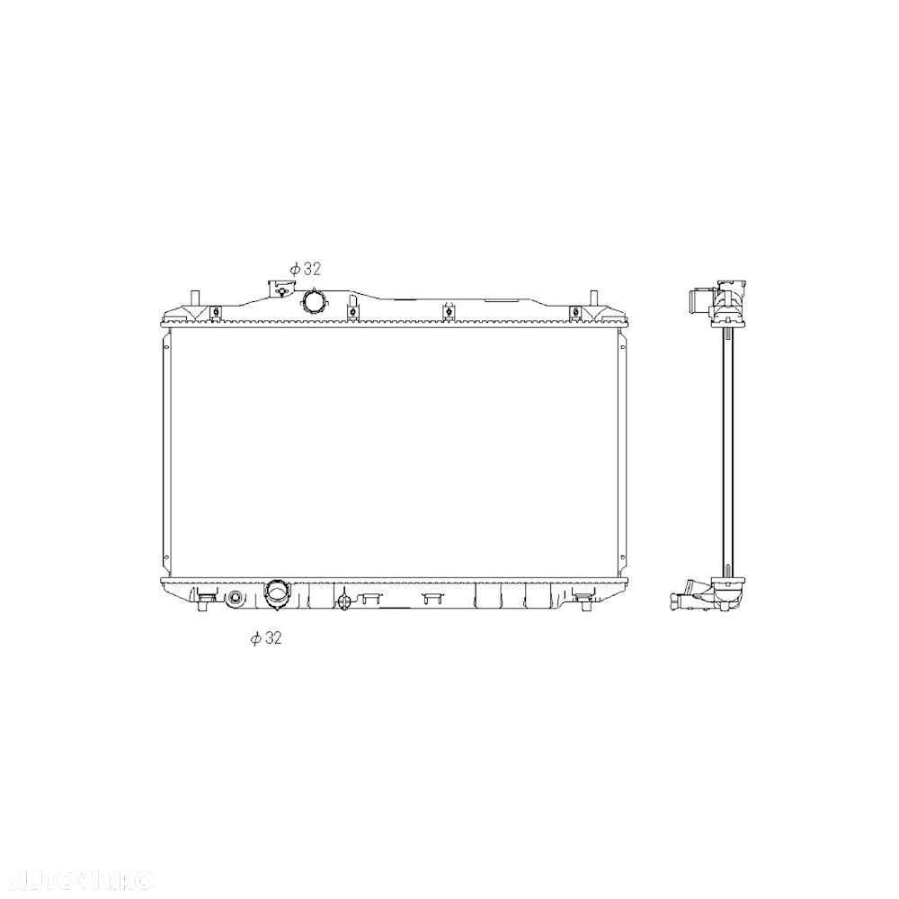 Radiator racire Honda Civic, 09.202012, Motorizare 1, 8 103kw Benzina, tip climatizare Cu/fara AC, cutie Manuala, diametru intrare/iesire 32/32mm, dimensiune 677x375x16mm, Cu lipire fagure prin brazare, - 1