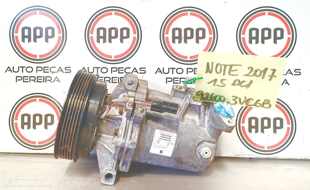 Compressor ar condicionado Nissan Note 1.5 DCI de 2017, referência 92600-3VC6B.