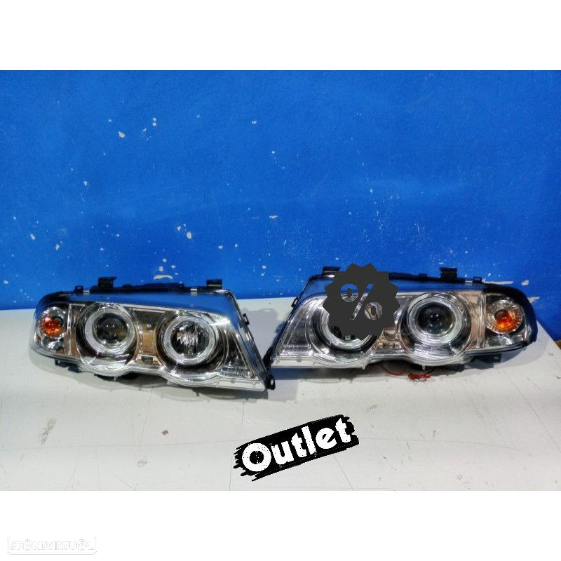 R145700C1 FARÓIS BMW SÉRIE 3 E46 98-01 ANGEL EYES FUNDO CROMADO - 6