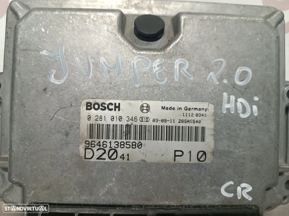 UNIDADE / CENTRALINA DO MOTOR / ECU CITROEN JUMPER / PEUGEOT BOXER / FIAT DUCATO 2.0HDI 0281010346 9646138580 - 3