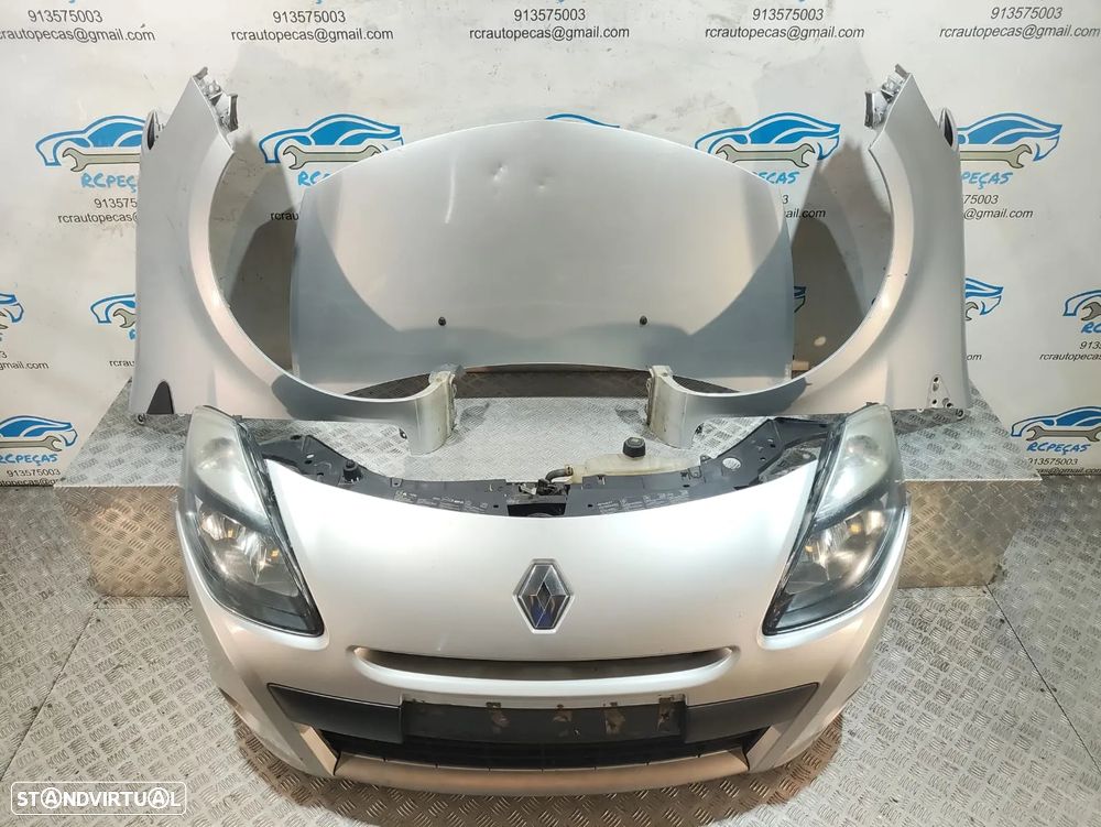 Frente Completa Renault Clio 3 Cinza - Mk3 Fase 2 - Parachoques | Farol | Simbolo | Guarda Lamas | Capo | Capot | Parachoque | Frontal | Guarda Lama | Farol | Radiador | Ventilador | Fibra - 10