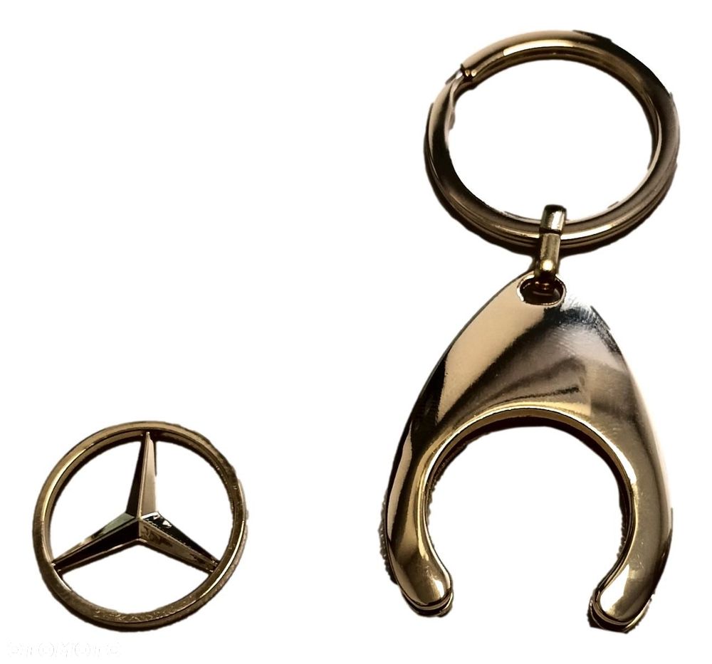 MERCEDES Brelok breloczek zeton do wozka ZLOTY OE - 2