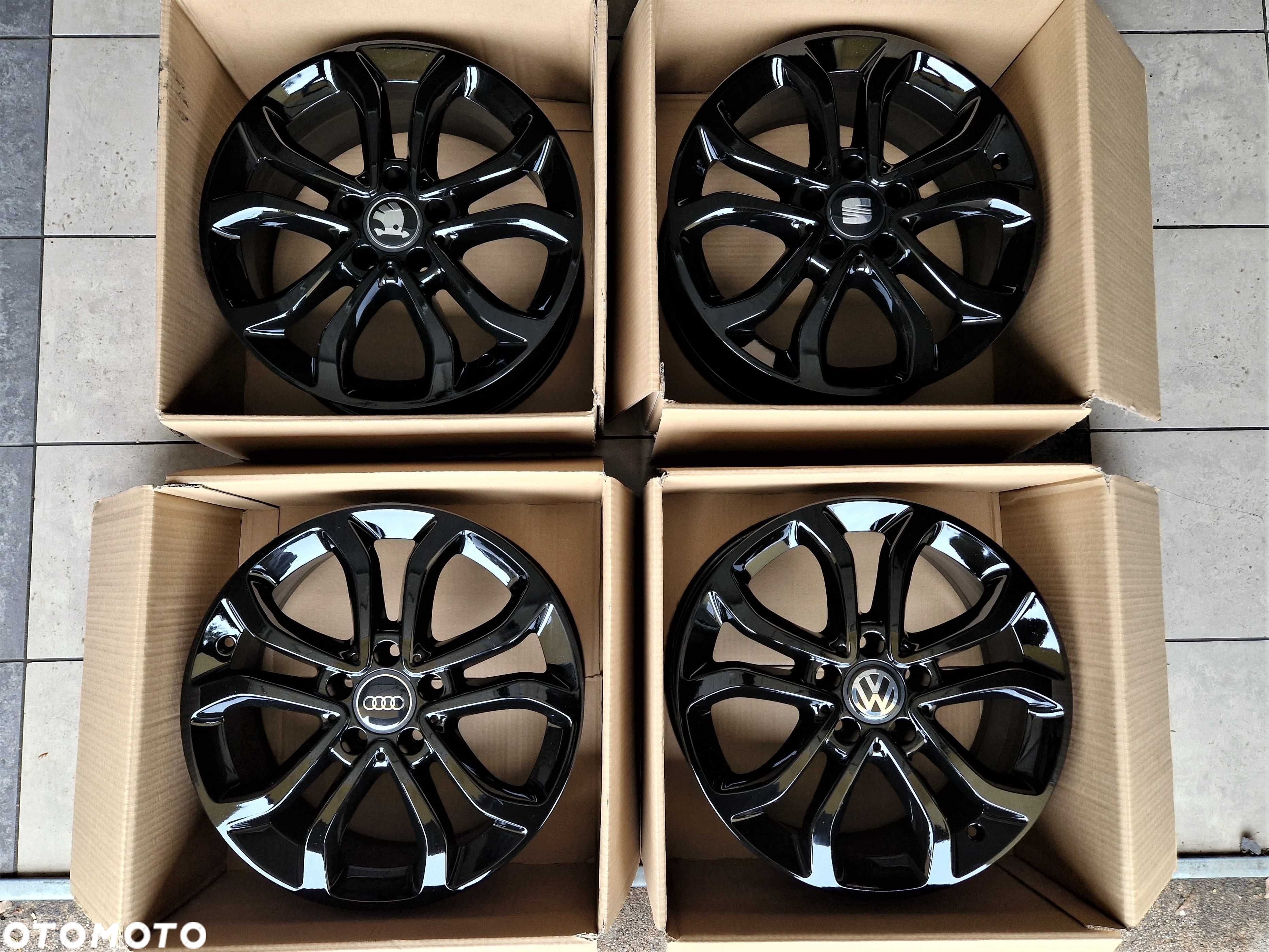 Alufelgi 17 5x112 Czarne VW Audi Seat Skoda Mercedes Oryginalne ! 476# - 7