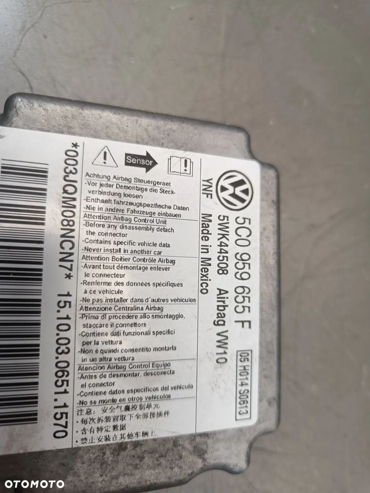 Sensor Poduszek Sterownik Airbag VW Beetle II 5C Moduł 5C0959655F Skoda Seat Audi - 4