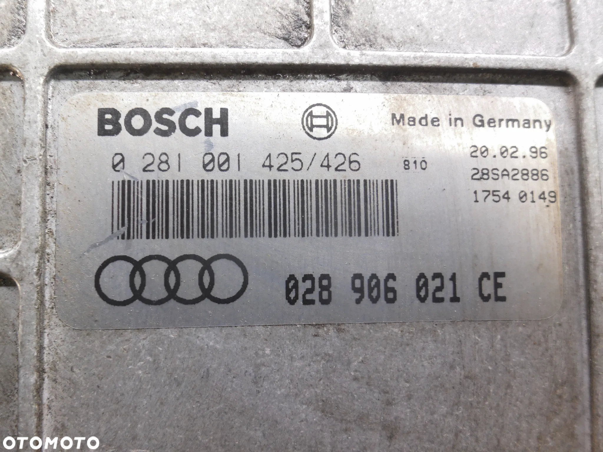 AUDI A4 B5 1.9 TDI 94-01 KOMPUTER STEROWNIK SILNIKA 028906021CE 0281001425/426 POSIADAM 2 SZT - 4