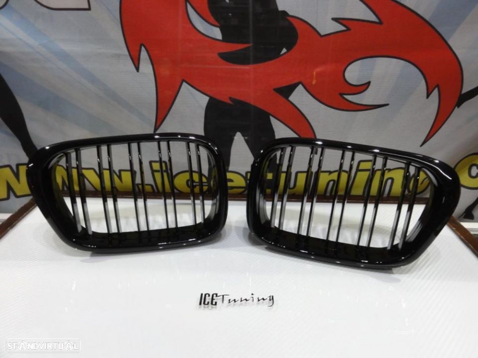 Grelha frontal BMW E39 1995-2003 M4 look / dupla lâmina em preto piano brilhante - 1