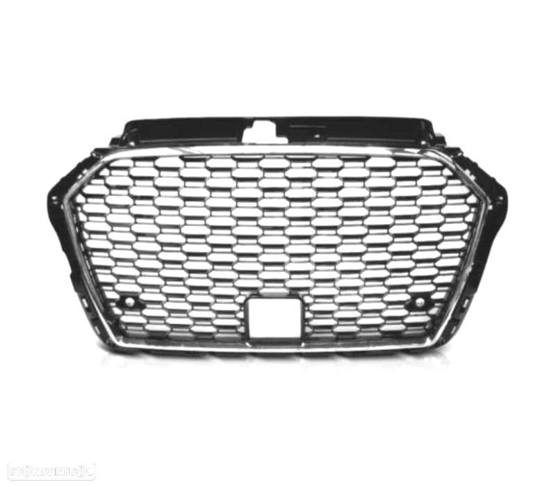 GRELHA AUDI A3 8V 16-19 PRETO CROMADO LOOK RS3 - 2