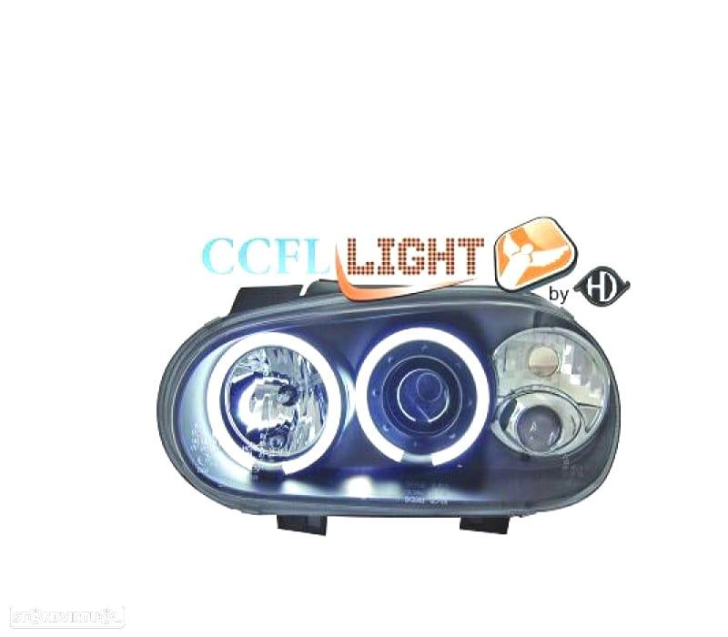 FARÓIS FRONTAIS PARA VOLKSWAGEN VW GOLF IV 98-02 FUNDO PRETO - 1