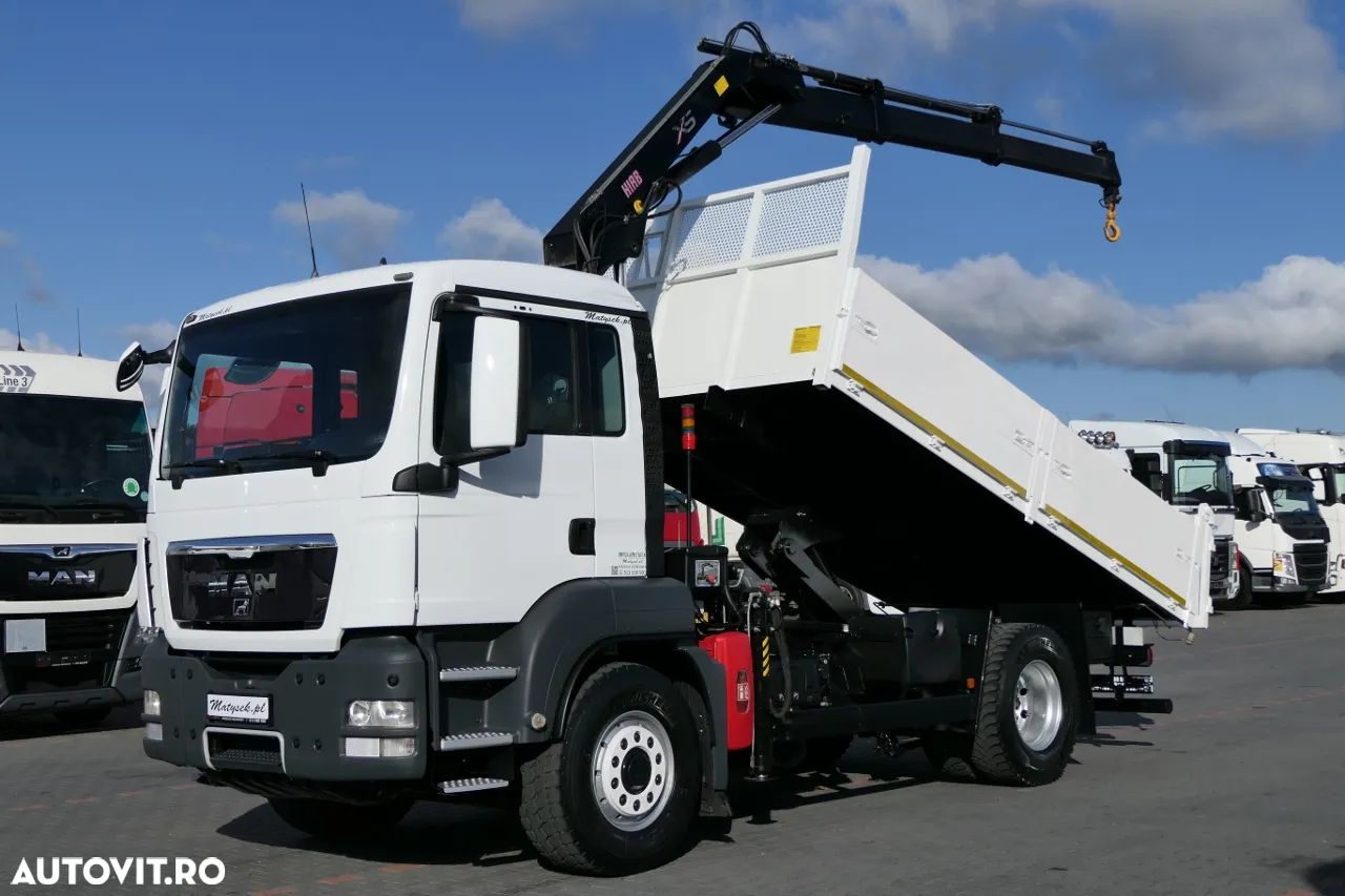 MAN TGS 18.400 / 4x4 / BASCULANTE - 4,7 M + HDS HIAB 111 inaltime: 7,4 m / MANUAL / PALET / RADIO CONTROL - 1