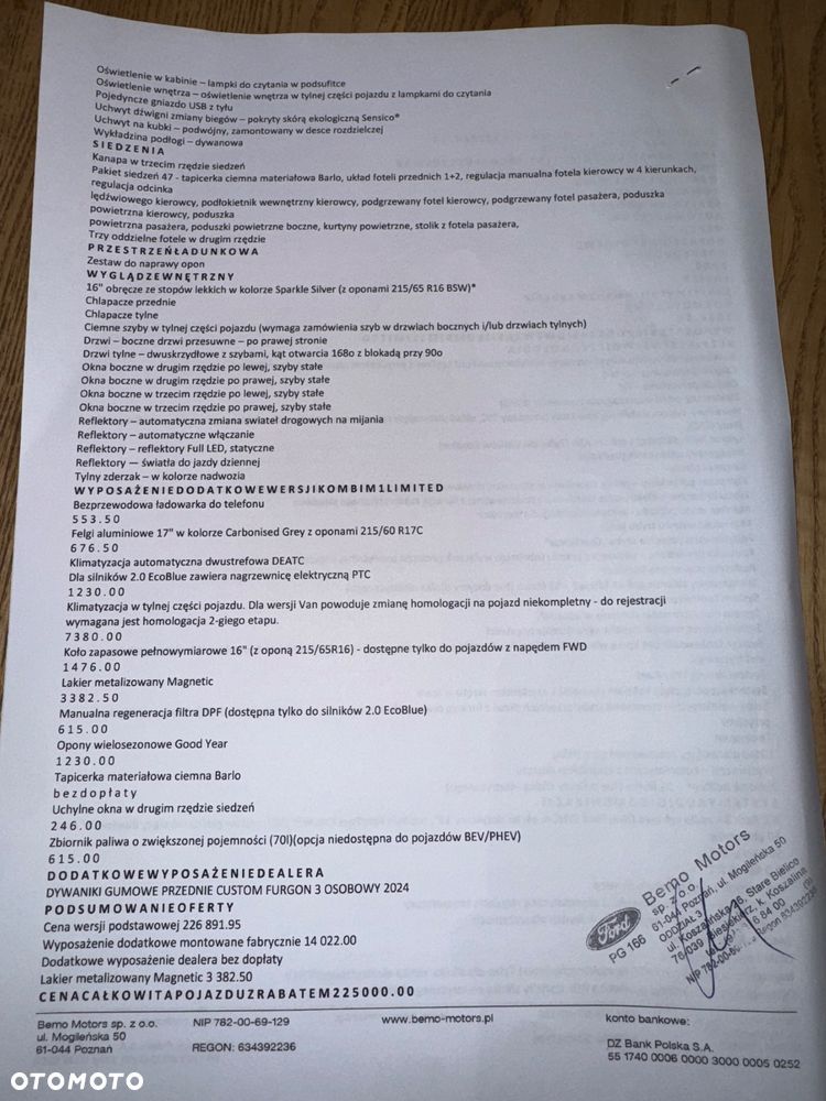 Ford Transit Custom Kombi 320 L2H1 Limited M1 - 9