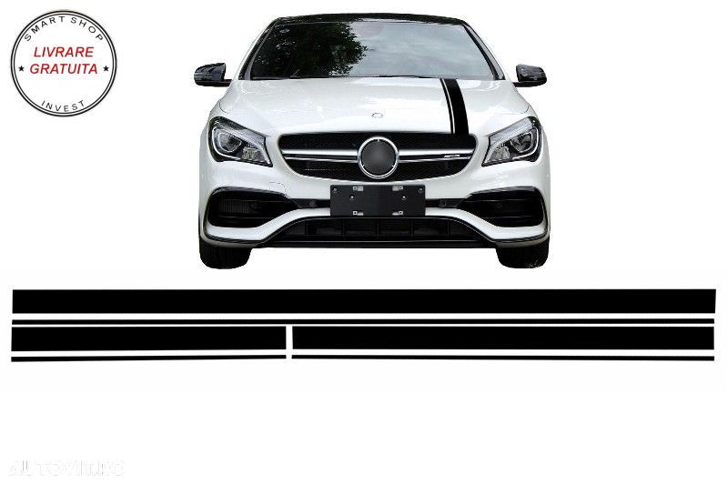 Set Stickere Negru Mat Mercedes CLA W117 C117 X117 (2013-2016) A-Class W176 (2012-- livrare gratuita - 1