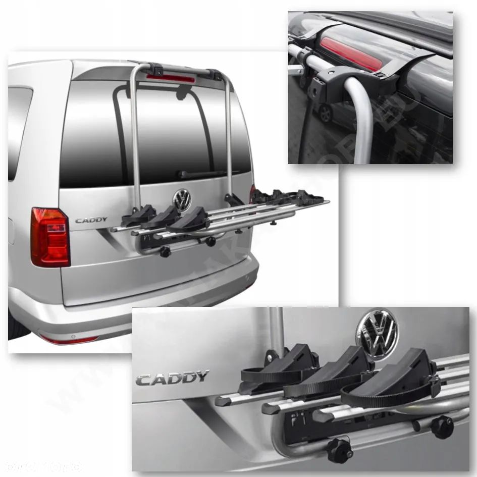 VW CADDY 2015-2021   Bagażnik rowerowy Menabo SHADOW 2.0 - NA KLAPĘ NA 3 ROWERY DO VW CADDY - 2