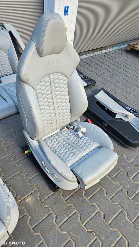 audi rs6 c7 4g s6 a6 c7 fotele kanapa skóra jasna mondsilber - 3