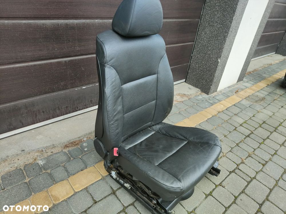 BMW E60 E61 Fotel kierowcy lewy Skórzany Grzany Czarny - 6