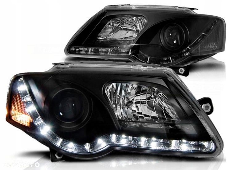Reflektory Lampy kpl Tuning Diody Black Czarne VW Passat B6 3c 3c0 2005-10 - 4