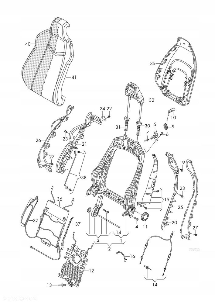 audi a4 b9 osłona fotela oparcia lewa 8w0881317e - 5