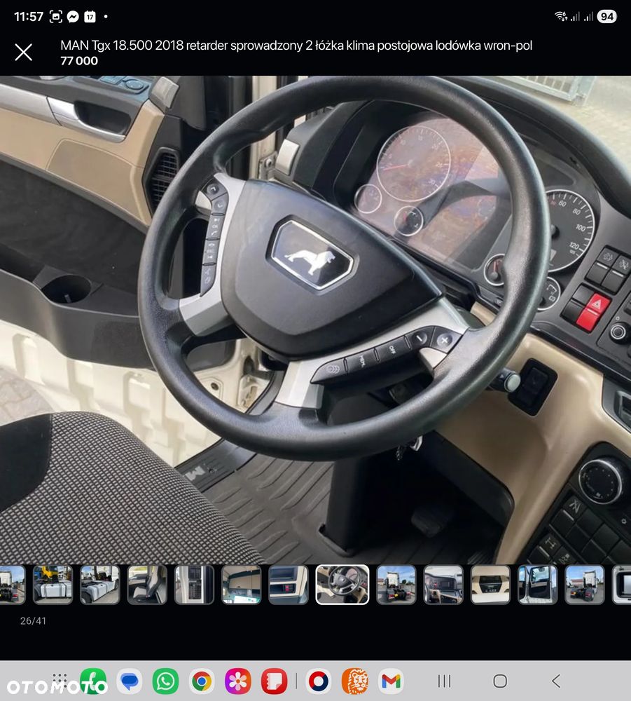 MAN Tgx 18.500 mały przebieg 2017 retarder sprowadzony 2 łóżka serwis lodówka wron-pol - 26