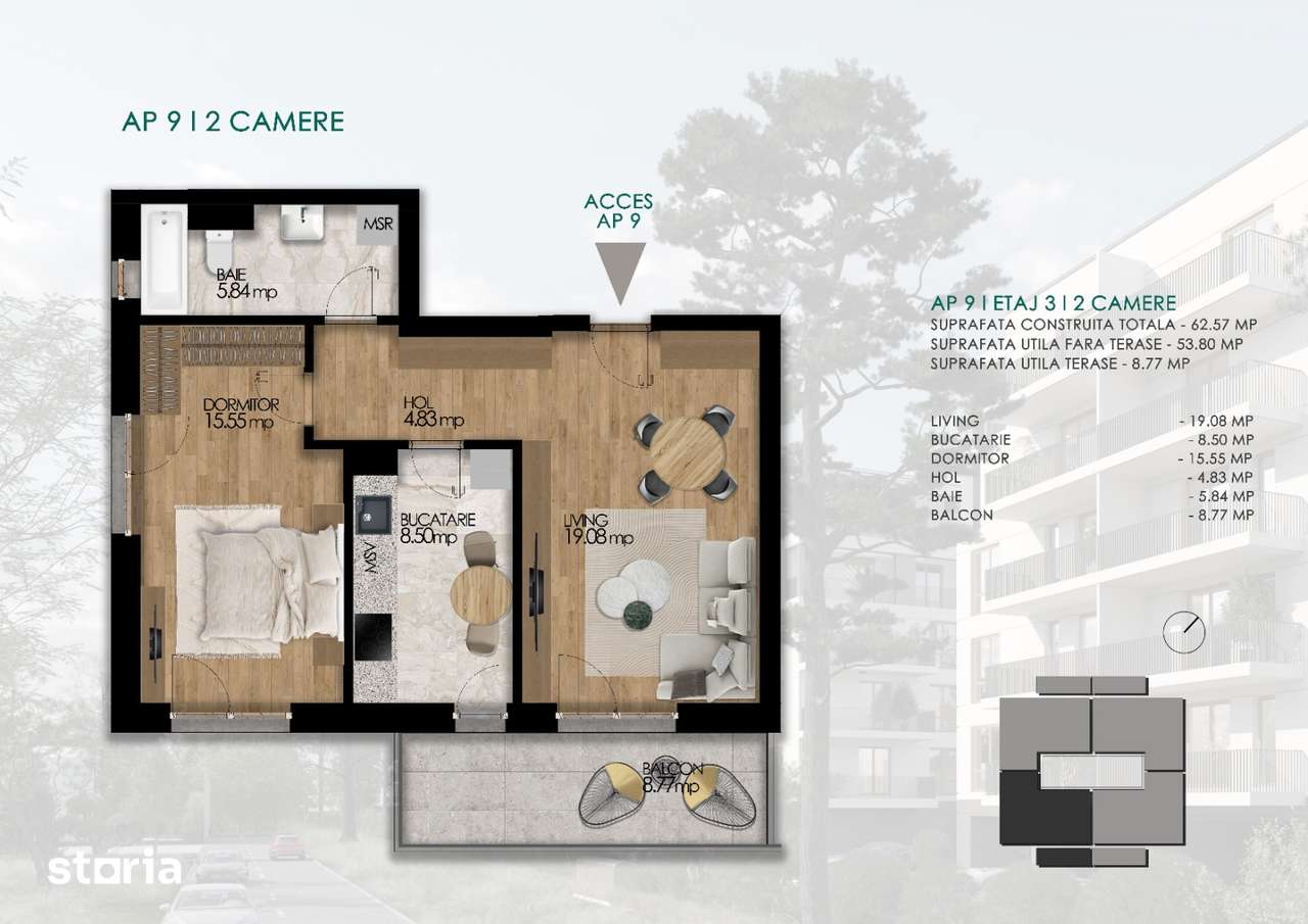 Apartament decomandat, 2 camere, imobil nou, securizat, Sos.Oltenitei - Imagine principală: 5/29