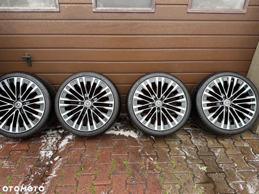 Oryginalne czarne felgi z czujnikami Mercedes W223 S- Class 20" + opony Dunlop - 1