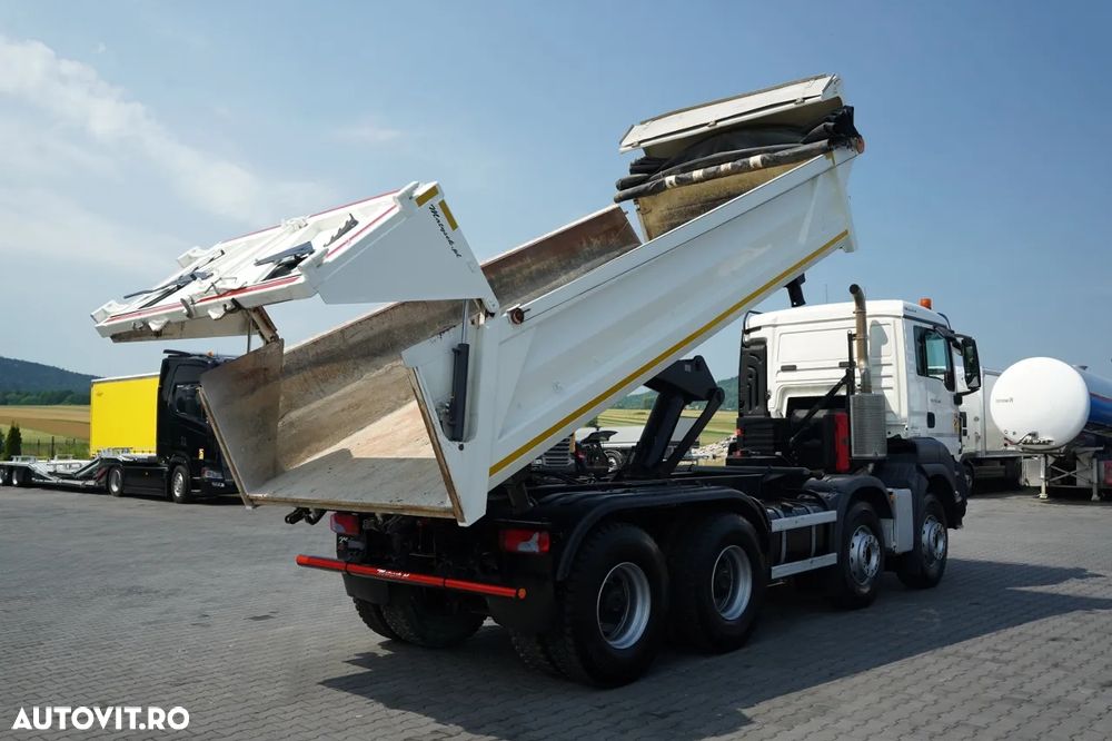 MAN TGS 35.500 / 8X4 / BASCULATOR CU 2 LATE / HIDROCLAPĂ / HIDROCLAPĂ BORDMATIC / PERDĂ ELECTRICĂ / AUTOMATĂ / EURO 6 - 4